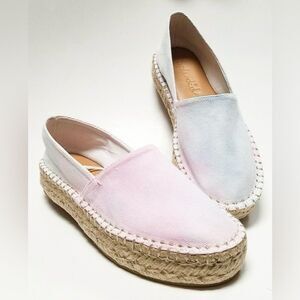 Splendid Anthropology Laney Platform Pastel Tie Dye Espadrille Flat Slip On 8.5
